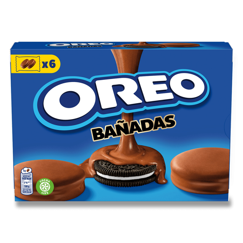 Oreo Banadas - sušenky s náplní v mléčné polevě - 246 g