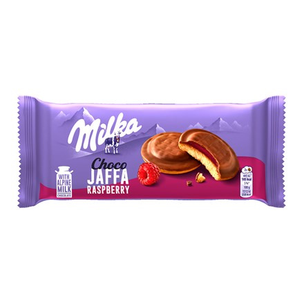 Milka Jaffa piškoty malinové, mléčná čokoláda 147 g