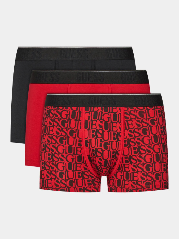 Pánské boxerky 3PACK U3BG25K6YW0 P53M černočervené - Guess L