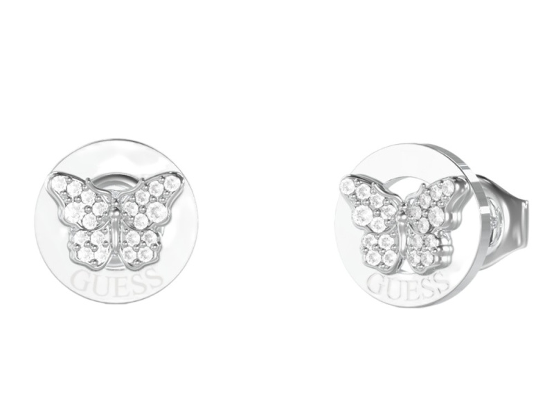 Guess Půvabné ocelové náušnice Motýlci Chrysalis JUBE06136JWRHT/U