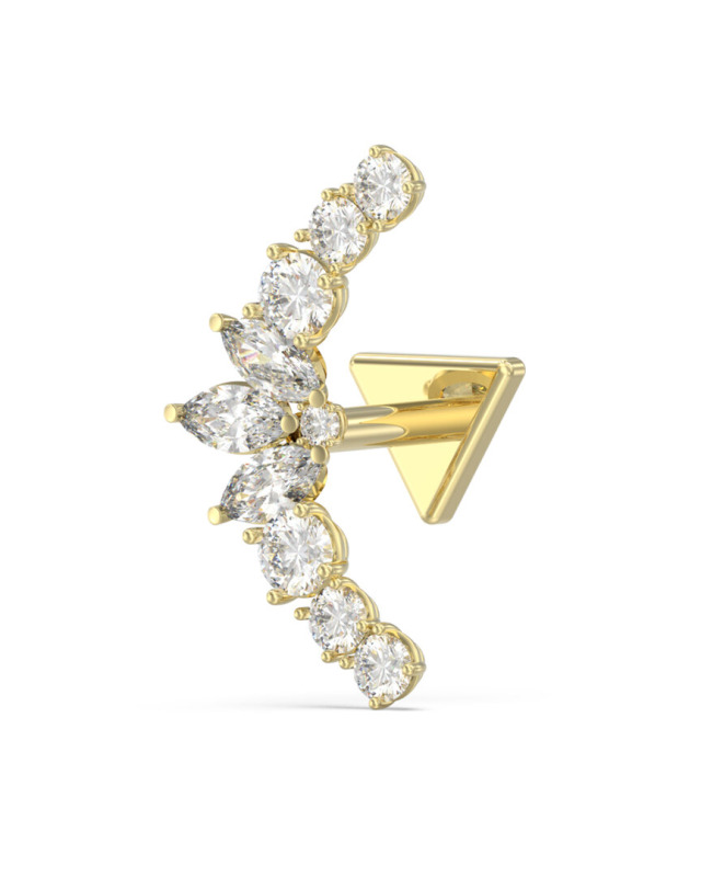 Guess Single piercingová náušnice s krystaly JUBE06264JWYGT/U