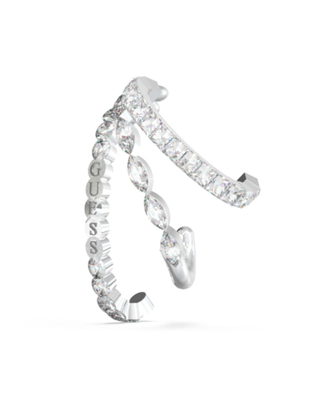 Guess Originální single třpytivá náušnice Crazy Earrings JUBE03296JWRHT