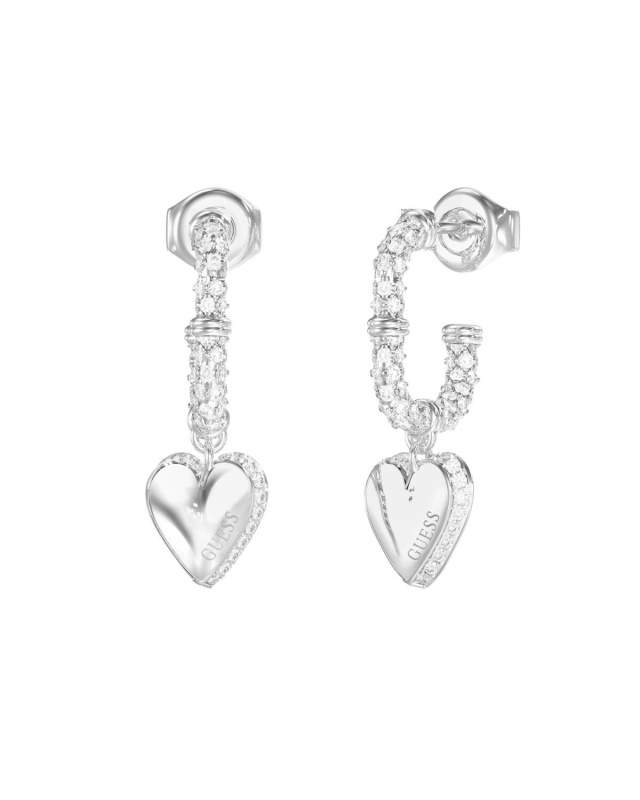 Guess Srdcové ocelové náušnice By Your Side JUBE06075JWRHT/U