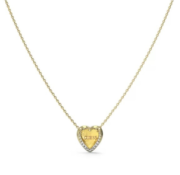 Guess Půvabný pozlacený náhrdelník se srdíčkem Mon Amour JUBN04606JWYGT/U