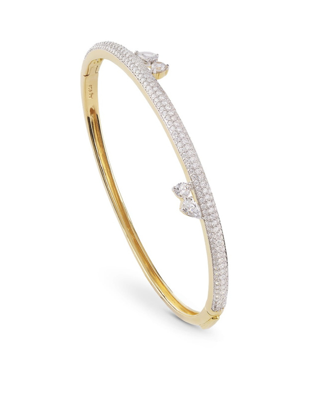 Guess Pozlacený pevný náramek se zirkony Nuances JSBB04507JWYG 5,5 cm