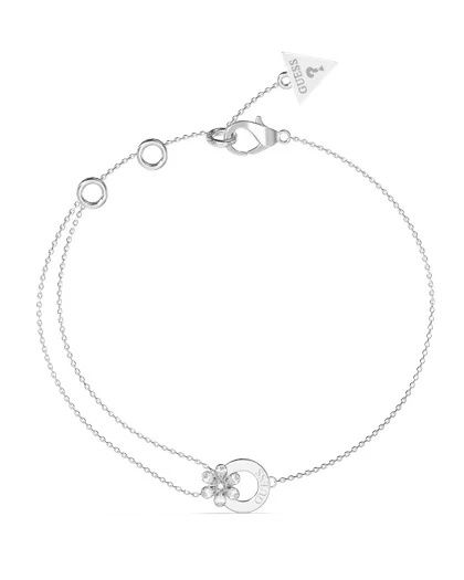 Guess Něžný ocelový náramek s květinou Lily JUBB05111JWRH 21 cm