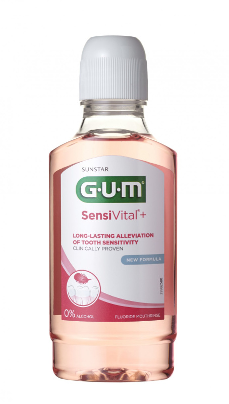 GUM Sunstar GUM SensiVital+ ústní voda (výplach) pro citlivé zuby s CPC 0,07 %, 300 ml