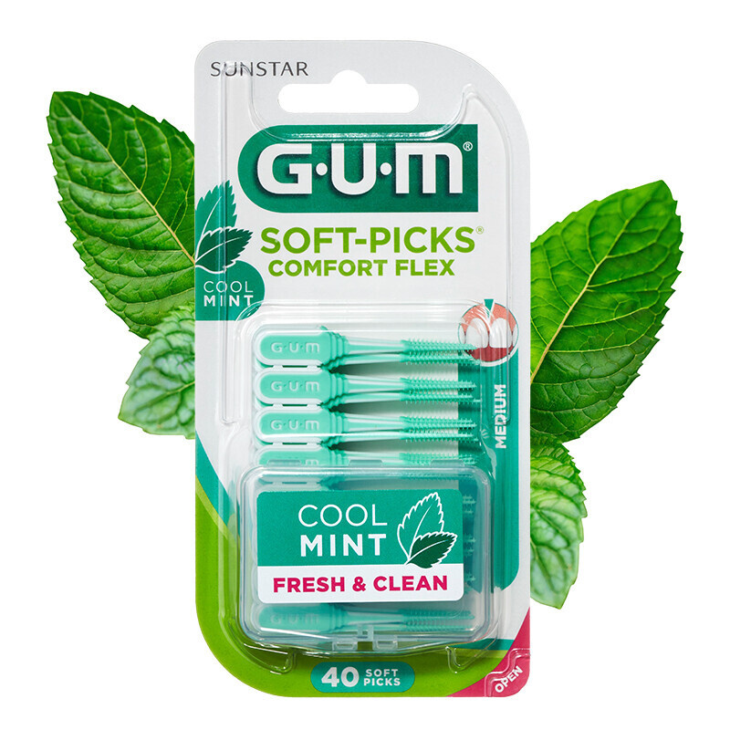 GUM Sunstar GUM Soft-Picks Regular Comfort Flex Mint, ISO 1, 40 ks