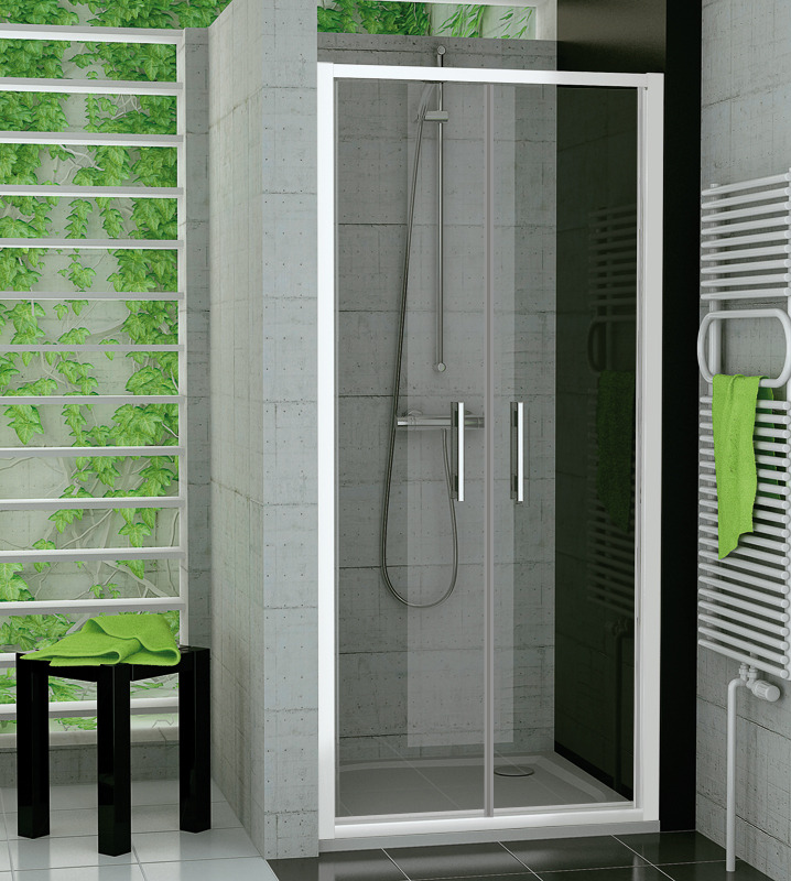 SanSwiss TOPP2 0700 04 07 Dvoukřídlé dveře 70 cm, bílá/sklo