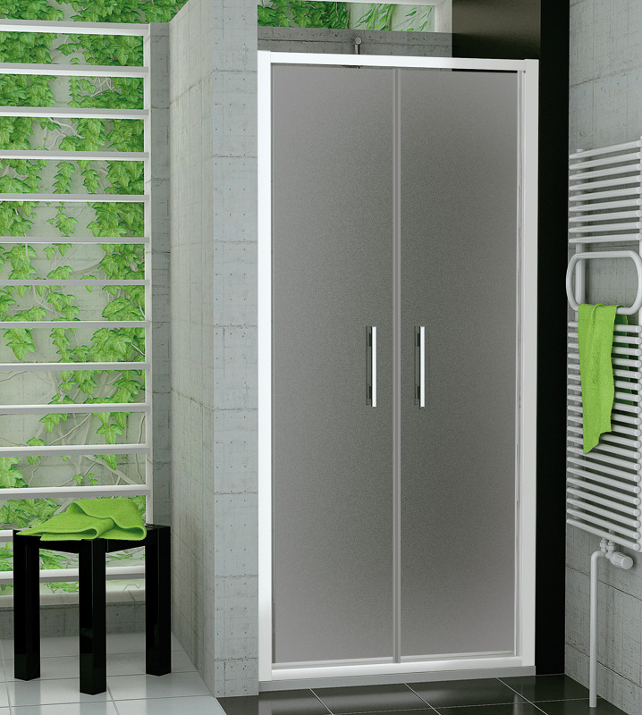 SanSwiss TOPP2 0800 04 22 Dvoukřídlé dveře 80 cm, bílá/durlux