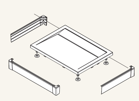 SanSwiss PWIU 70 090 70 04 Přední panel U hliníkový pro obdélníkovou vaničku 70×90 cm - bílý