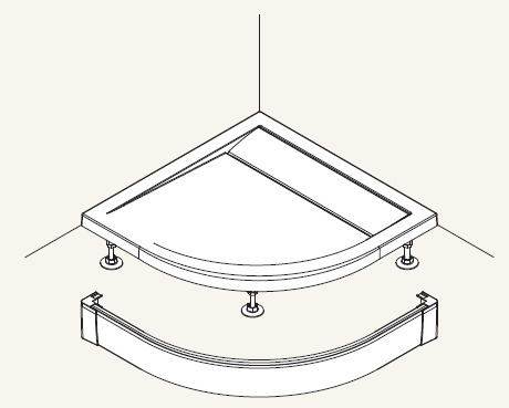 SanSwiss PWIR 55 090 04 Přední panel hliníkový pro čtvrtkruhovou vaničku 90×90 cm- bílý