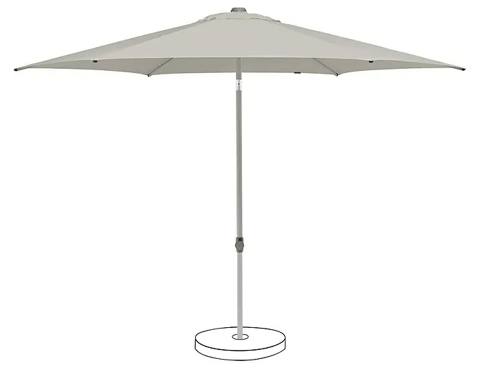 Slunečník Suncomfort Pop-Up / Ø 250 cm / 100% polyester / světle šedá/stříbrná Varianta: ivi1