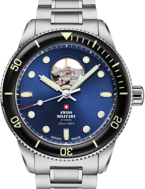 Swiss Military SMA34106.12 Automatic Open-Heart Diver 42mm 20ATM