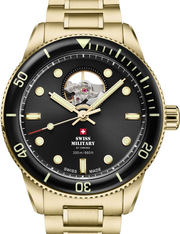 Swiss Military SMA34106.14 Automatic Open-Heart Diver 42mm 20ATM