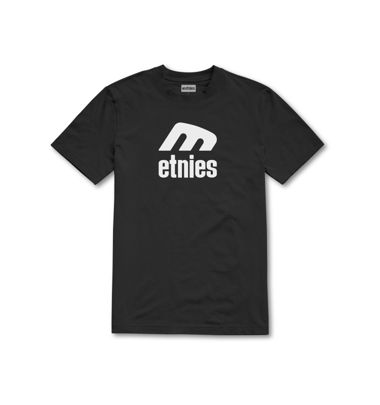 Etnies pánské triko Icon E Ss Tee Black / White | Černá | Velikost M