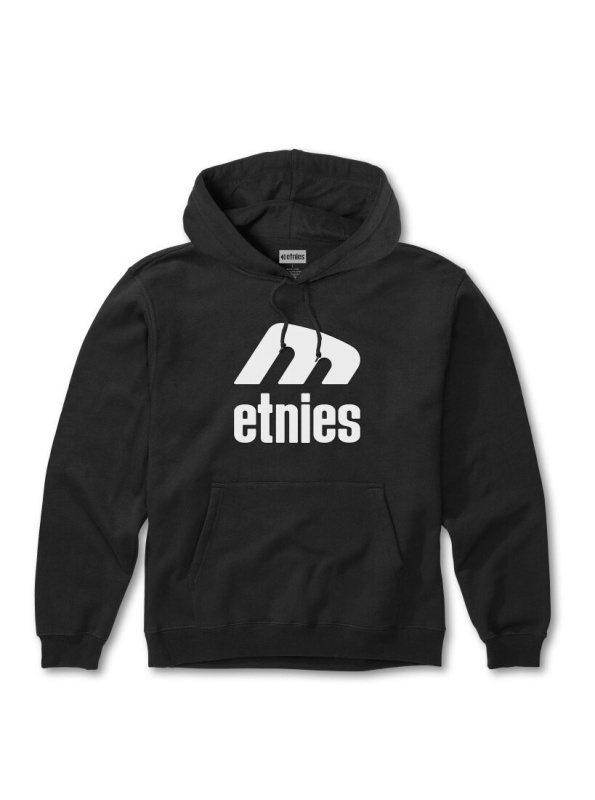 Etnies pánská mikina Icon E Hoodie Black / White | Černá | Velikost XXL