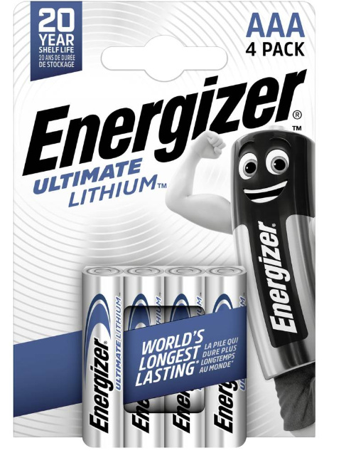 Energizer FR03/4BP Ultimate Lithium AAA Stříbrná