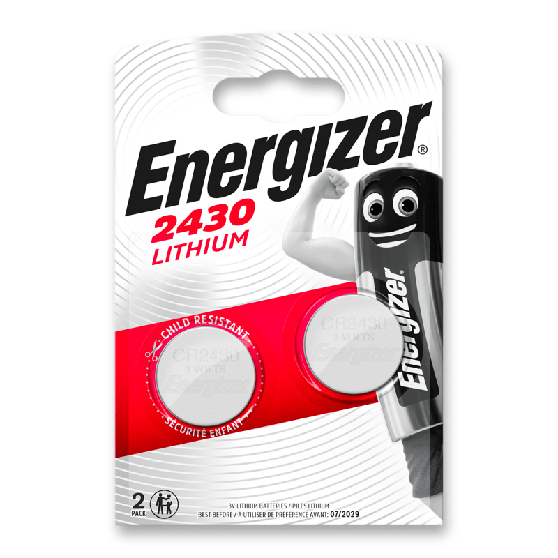 Energizer CR 2430 lithiová knoflíková baterie - 2ks Stříbrná