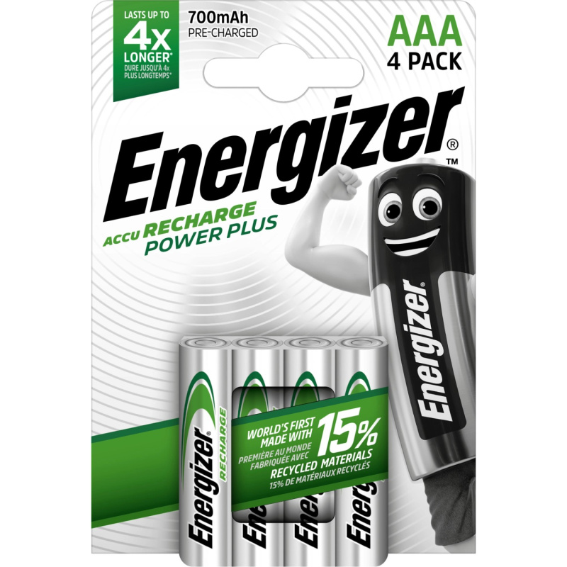 Energizer Akumulátor NiMh Power Plus Micro (AAA) 700 mAh, 4 ks