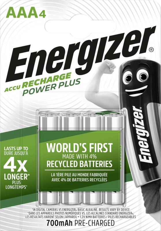 Energizer Akumulátor NiMh Power Plus Micro (AAA) 700 mAh, 4 ks