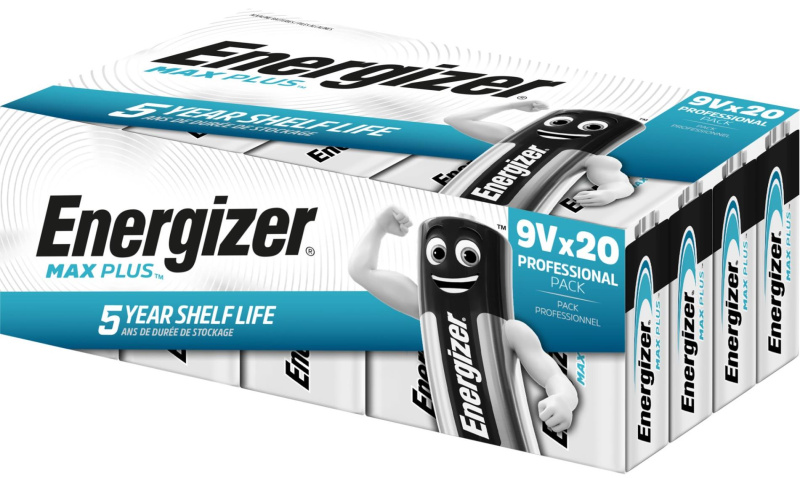 Energizer MAX Plus Professional – alkalická baterie - 9V, 20 ks