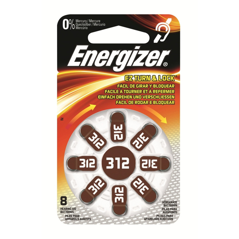 Energizer Zinc Air 312 baterie do naslouchadel 8 ks