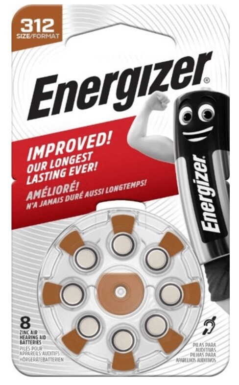 Energizer Zinc Air 312 baterie do naslouchadel 8 ks