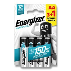Energizer Max Plus - alkalická baterie - AA, 3+1 ks