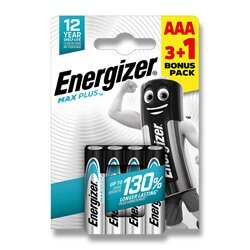Energizer Max Plus - alkalická baterie - AAA, 3+1 ks