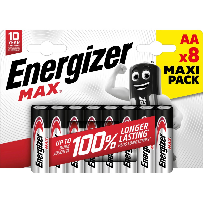 Energizer Alkalická tužková baterie AA, 8 ks