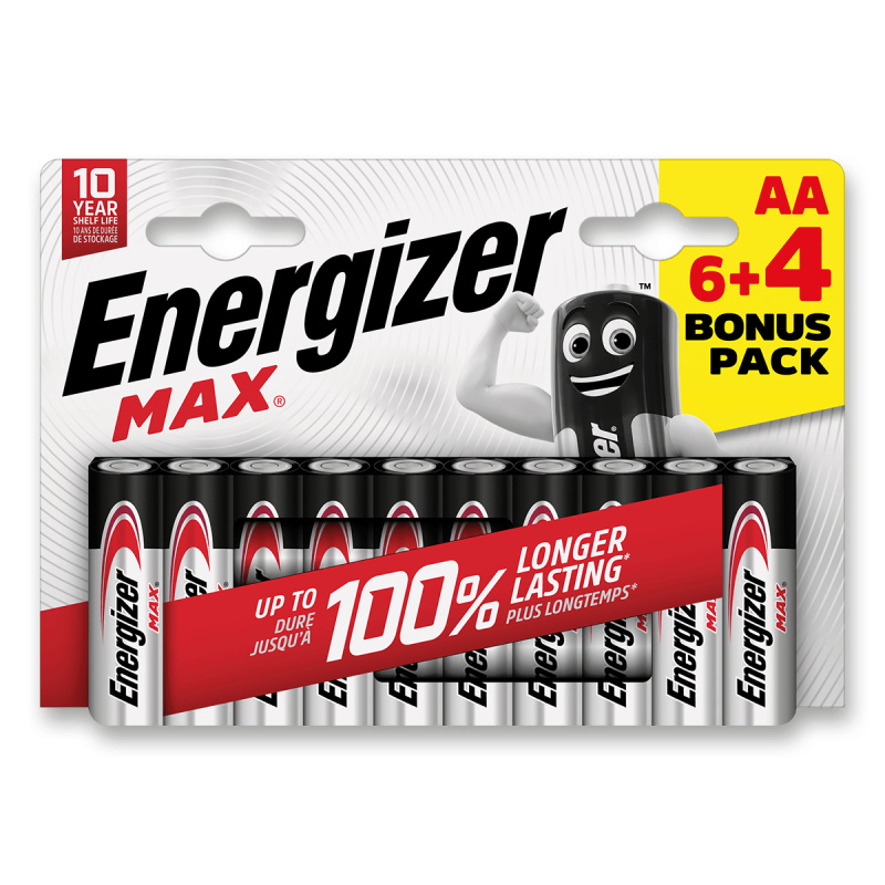 Energizer Max - alkalická baterie - AA, 6 + 4 ks