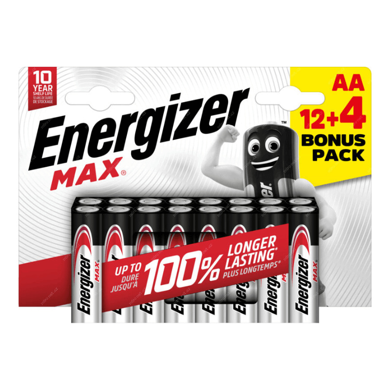 Energizer Max - alkalická baterie - AA, 12 + 4 ks