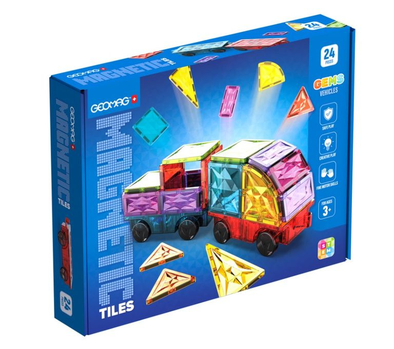 geomag magnetic tiles auta – magnetická stavebnice s koly