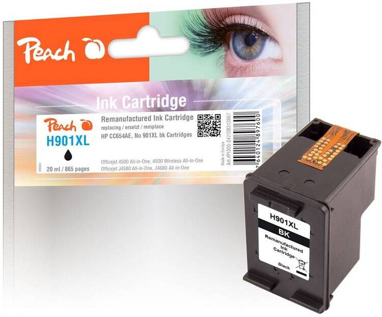 Inkoustová náplň Peach HP 901 XL / 865 stran / černá Varianta: ivi1