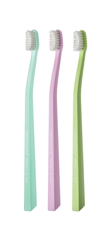 SWISSDENT WHITENING zubní kartáčky Soft (2+1 zdarma) - VERBIER (tyrkysová, růžová, zelená)