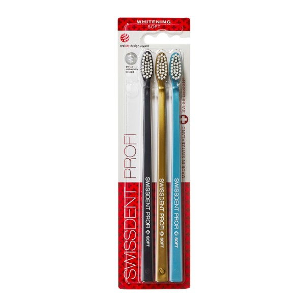 Swissdent Whitening Trio zubní kartáček soft 3 ks