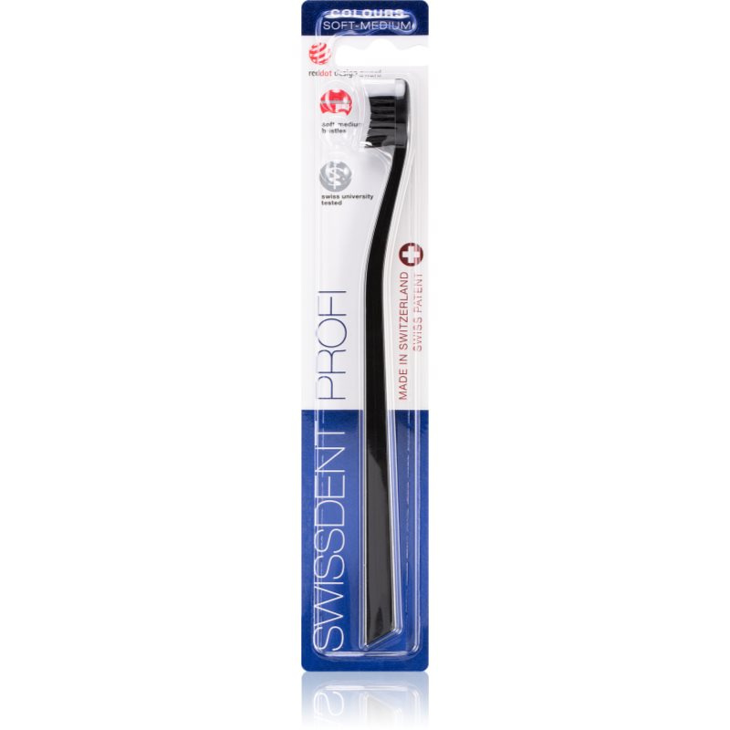 SWISSDENT COLOURS zubní kartáček Soft-Medium, černý