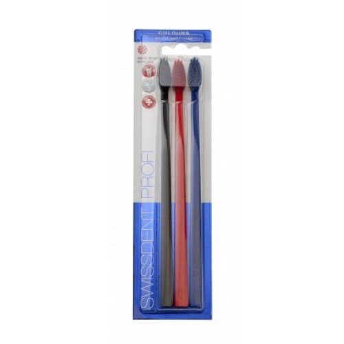 Swissdent Profi Colours zubní kartáčky soft - medium 3 ks