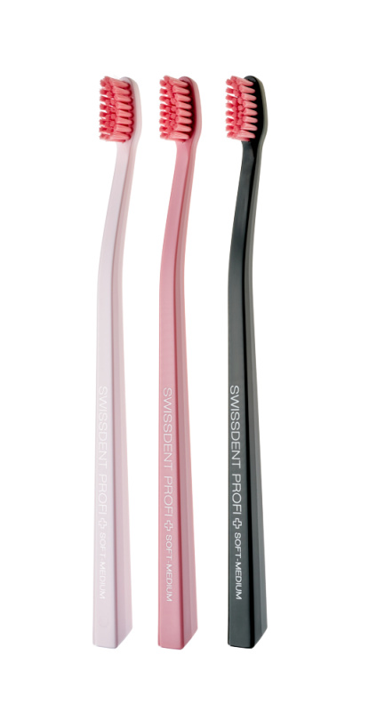SWISSDENT COLOURS zubní kartáčky Soft-Medium (2+1 zdarma) PINK PARADISE