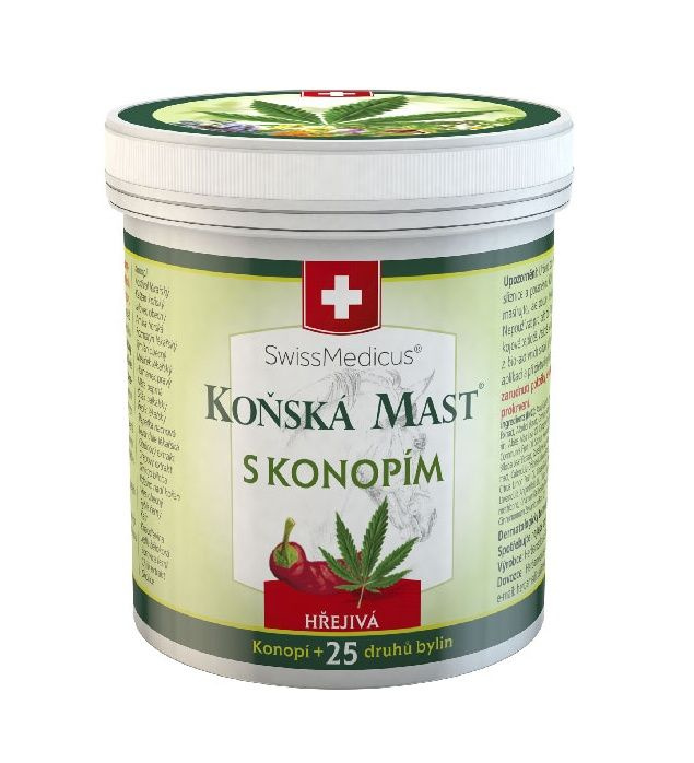 SwissMedicus Koňská mast s konopím hřejivá mast 250 ml