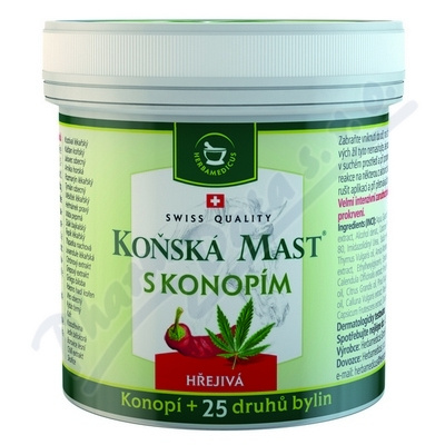 SwissMedicus Koňská mast s konopím hřejivá mast 250 ml