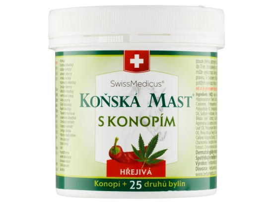 SwissMedicus Koňská mast s konopím hřejivá mast 250 ml