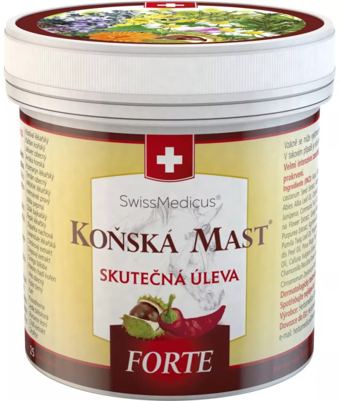 SwissMedicus Koňská mast FORTE hřejivá mast 500 ml