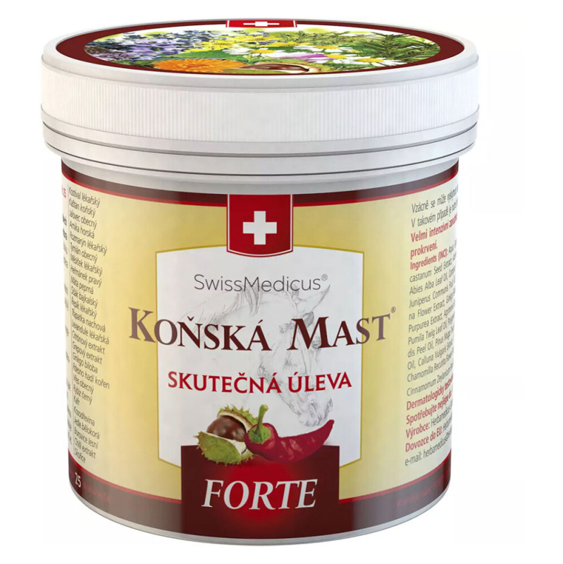 SwissMedicus Koňská mast FORTE hřejivá mast 250 ml