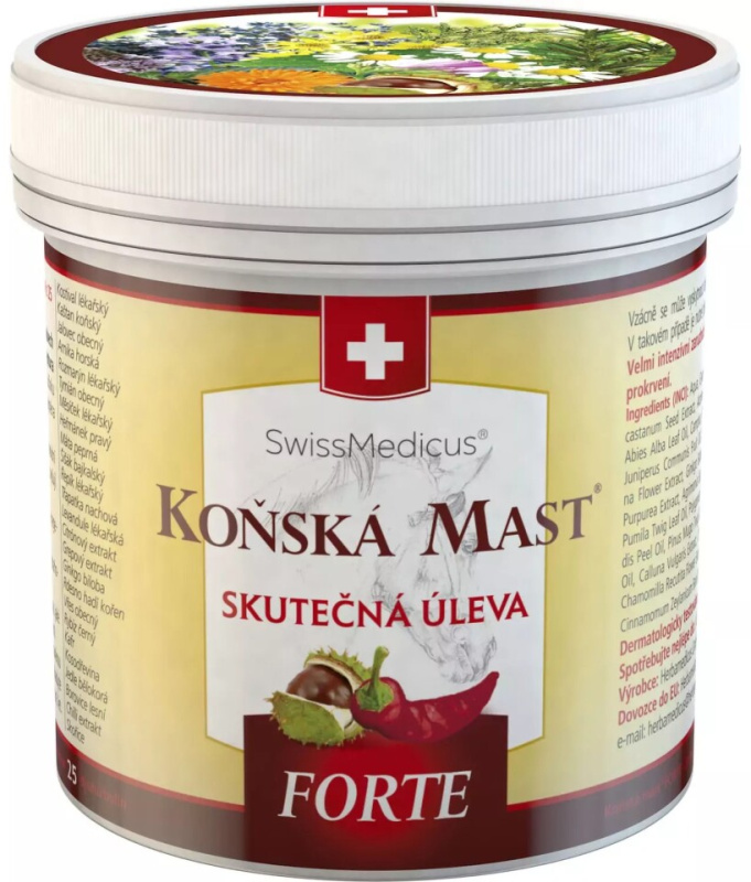 SwissMedicus Koňská mast FORTE hřejivá mast 250 ml