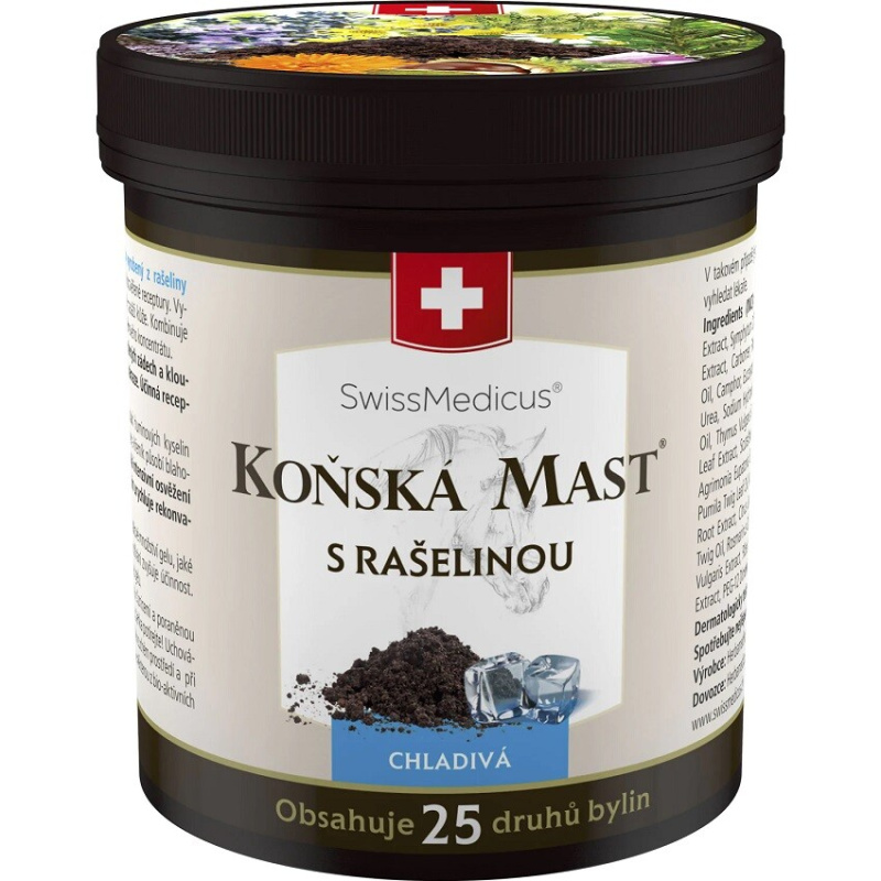 SwissMedicus Koňská mást s rašelinou chladivá mast 250 ml
