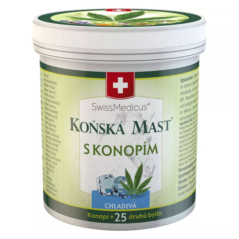 SwissMedicus Koňská mast s konopím chladivá mast 250 ml