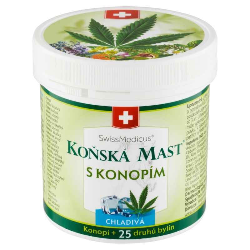 SwissMedicus Koňská mast s konopím chladivá mast 250 ml