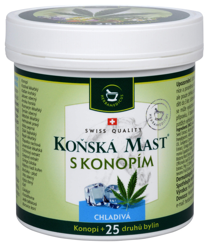 SwissMedicus Koňská mast s konopím chladivá mast 250 ml
